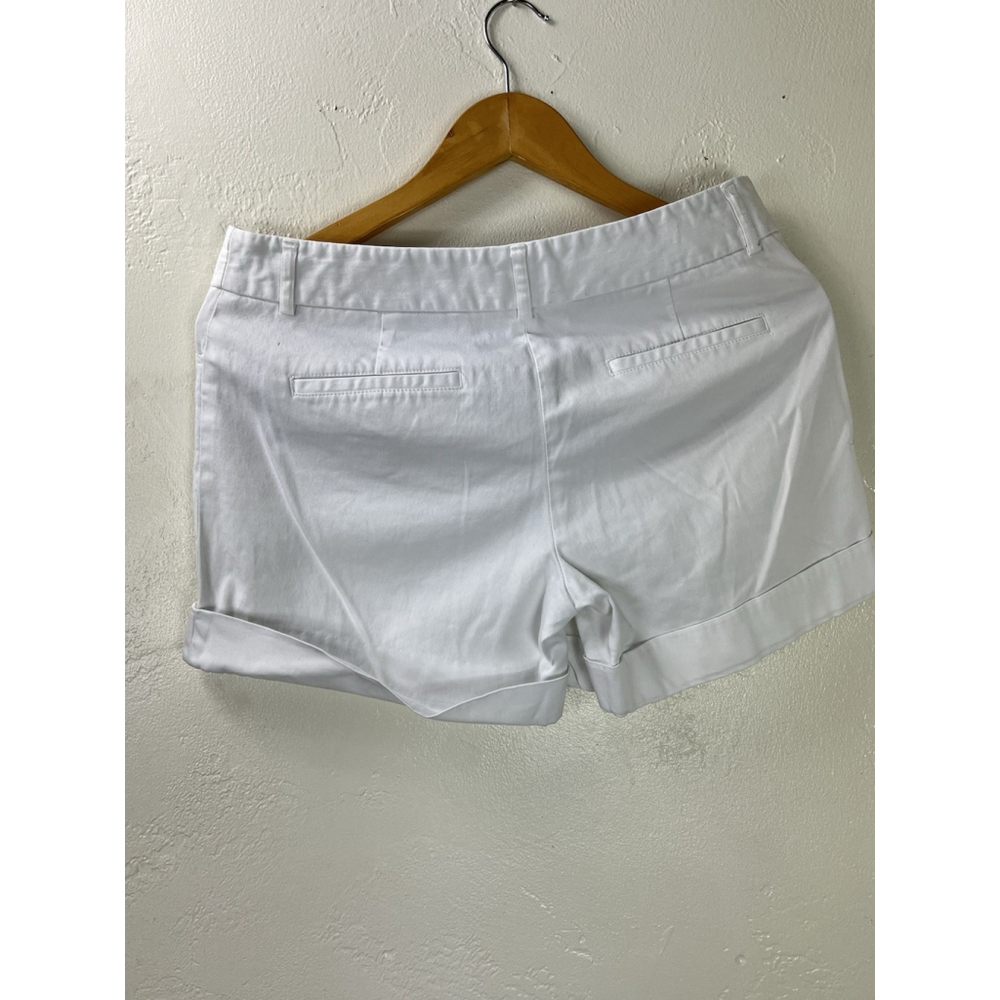 express chino shorts womens size 4 flat front mid rise white - Picture 5 of 11